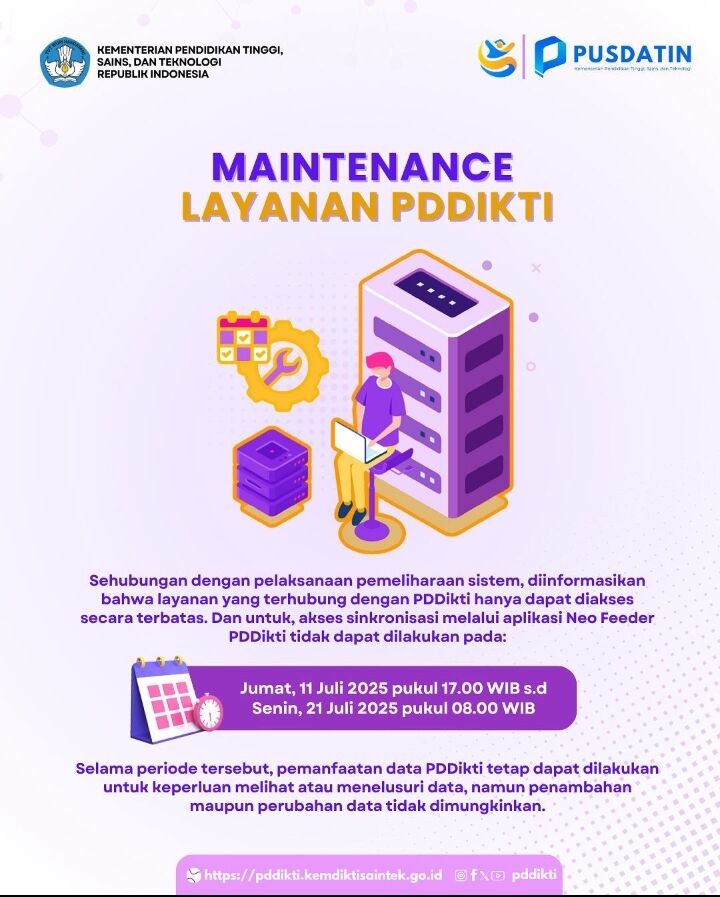 Maintenance Server PDDikti Juli 2025